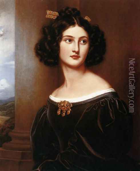 Nanette Heine, nee Kaula 1829 Oil Painting - Joseph Karl Stieler