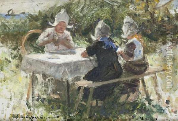 Tea Party, Volendam Oil Painting - Robert Gemmell Hutchison