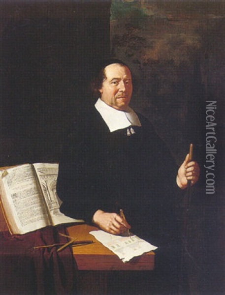 Portrait Of An Architect Oil Painting - Willem van Mieris