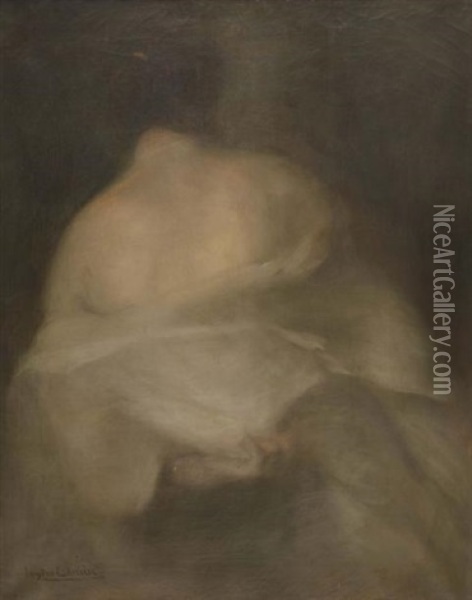 Femme Deshabillee De Dos Oil Painting - Eugene Carriere