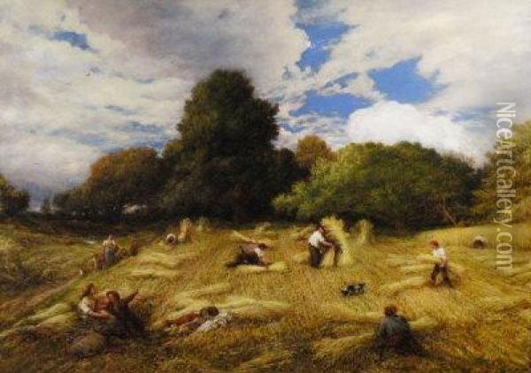 Harvest Time Oil Painting - John Linnell
