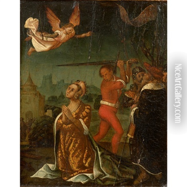 La Decollation De Sainte Catherine Oil Painting - Martin Schongauer