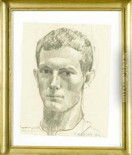 Portrait Zeichnung Eines Jungen Mannes Oil Painting - Franz Marent