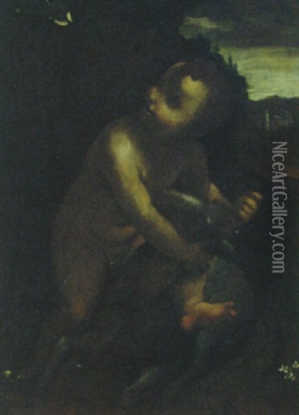 The Infant Christ Oil Painting - Leonardo Da Vinci