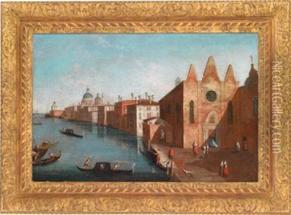 Der Canale Grande Mit Santamaria Della Carita Oil Painting - Gabriele Bella