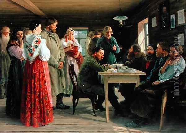 A District Court, 1888 Oil Painting - Mikhail Ivanovich Zoshchenko