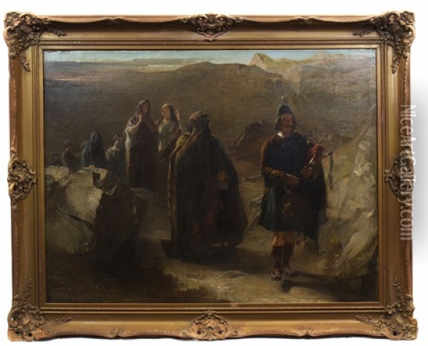 Highland Lament Oil Painting - Alexander Johnston