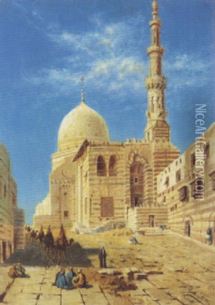 Vue De La Mosquee Du Sultan Al Ashraf Qaytbay, Le Caire Oil Painting - Torello Ancillotti