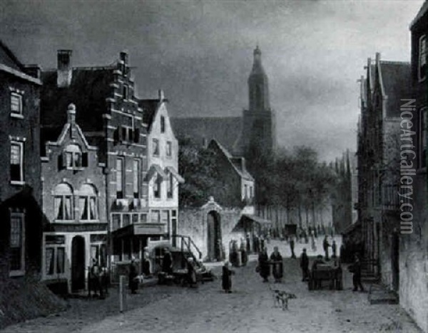 A View In Amsterdam Oil Painting - Johannes Frederik Hulk the Elder