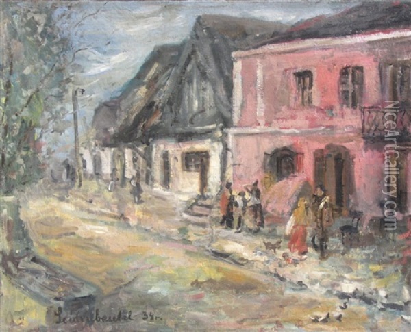 Ulica W Miasteczku Oil Painting - Efraim Seidenbeutel
