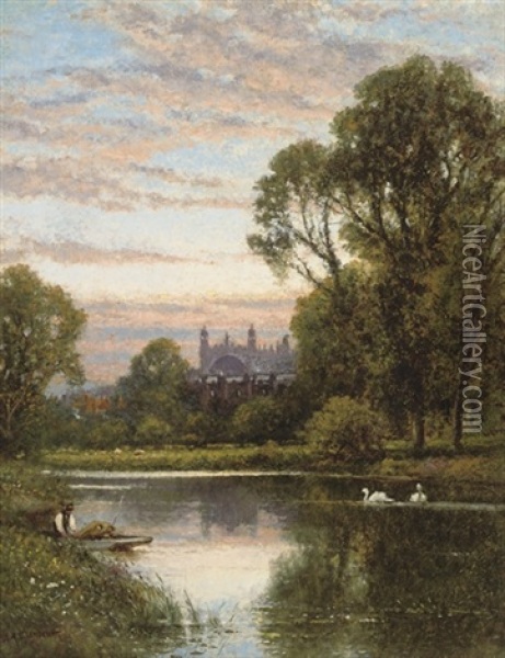 Eton College Oil Painting - Alfred Augustus Glendening Sr.