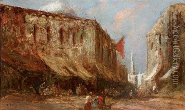 Vue De Constantinople Oil Painting - Edouard-Jacques Dufeu