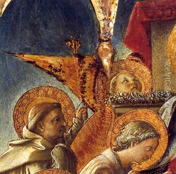 Madonna and Child Enthroned with Saints (detail) Oil Painting - Filippino Lippi