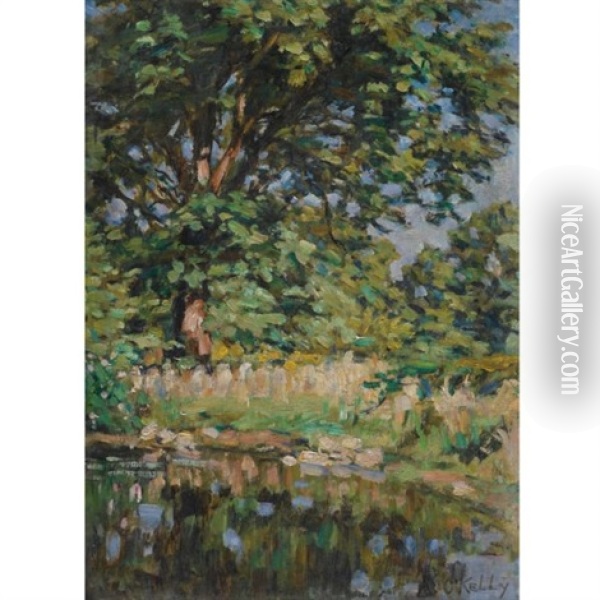 Spring Reflections Oil Painting - Aloysius C. O'Kelly