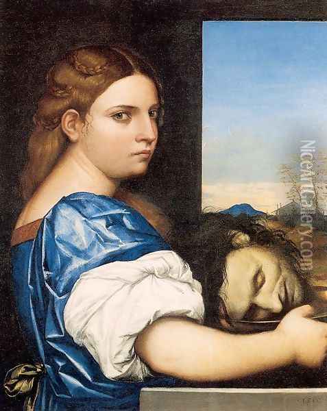 Salome with the Head of John the Baptist 1510 Oil Painting - Sebastiano Del Piombo