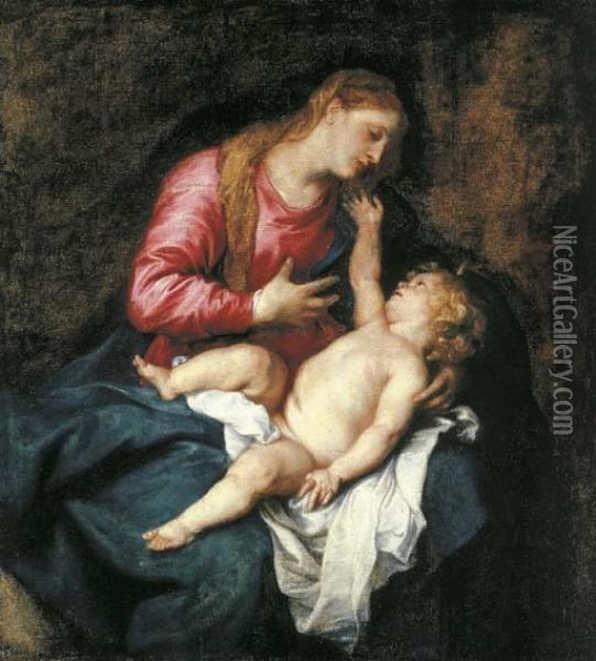 The Virgin And Child Oil Painting - Sir Anthony Van Dyck