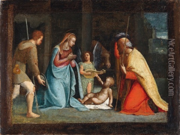 Nativita Di Gesu Oil Painting - Andrea del Brescianino
