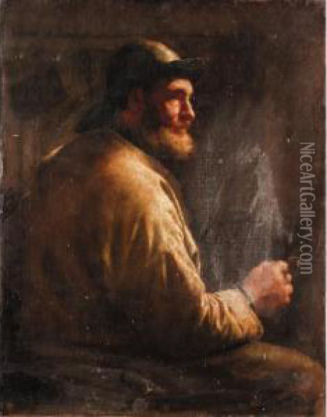 The Fisherman Oil Painting - Edwin Harris
