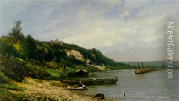 Les Environs De Creteil Oil Painting - Gustave Courbet