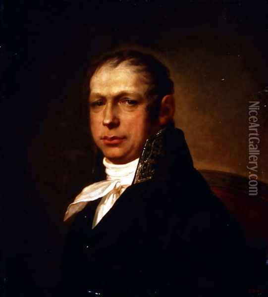 Portrait of the Architect Adrian Dmitrievich Zakharov 1761-1811 1804 Oil Painting - Stepan Semenovich Shchukin