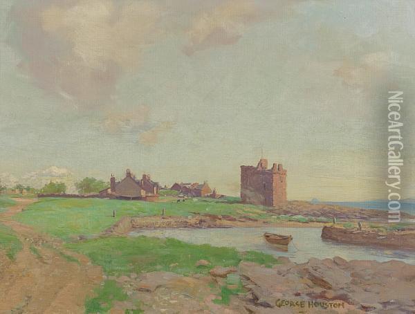 Portencross Castle Oil Painting - George Houston