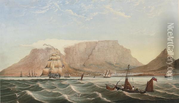Jupiter 
 Leaving Cape Town Bound For India Oil Painting - Thomas William Bowler