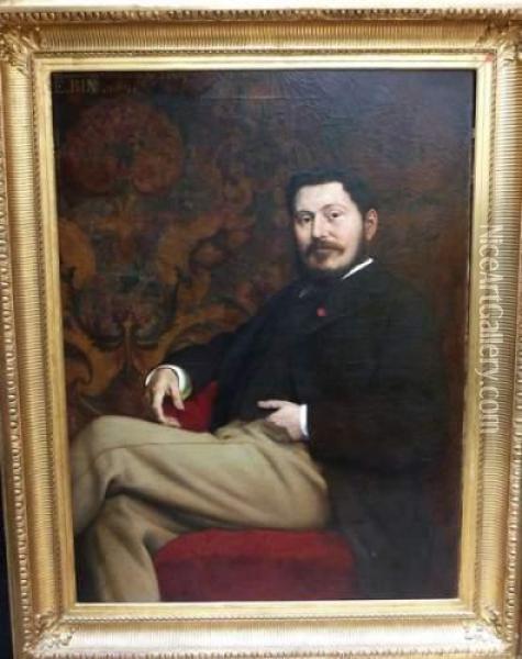 < Portrait De Monsieur Savoy >. Oil Painting - Emile Bin