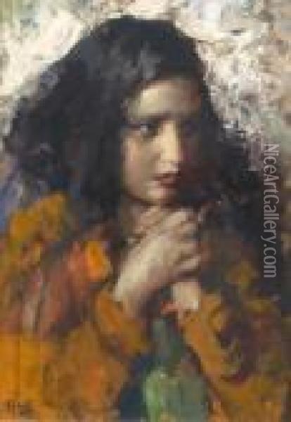 Fanciulla In Preghiera Oil Painting - Vincenzo Irolli