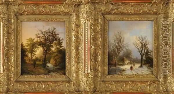 Paysage D'hiver Oil Painting - Barend Cornelis Koekkoek