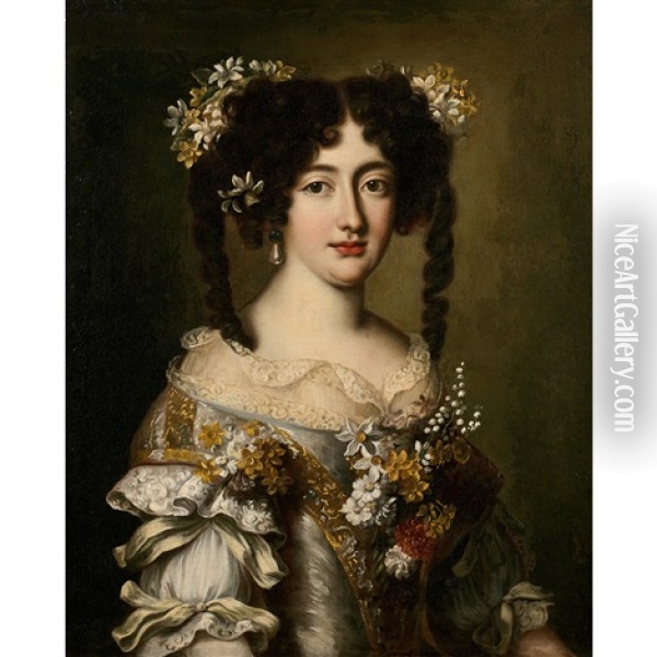 Portrait D'ortensia Mancini Oil Painting - Jakob Ferdinand Voet