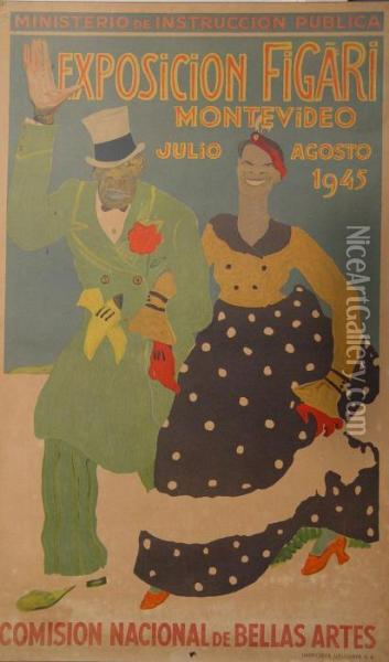 Exposicion Figari Oil Painting - Pedro Figari