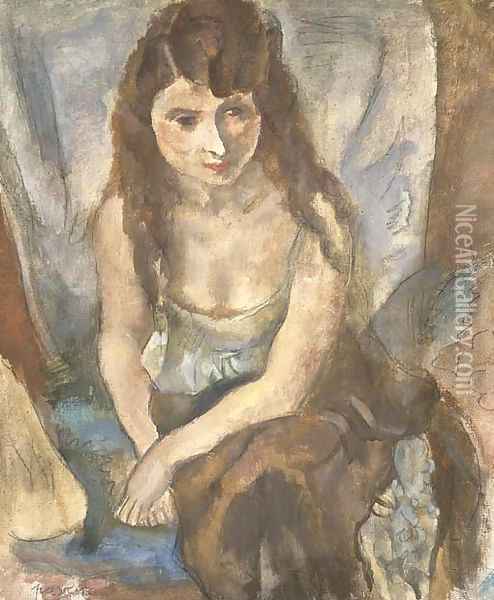 Jeune femme Oil Painting - Jules Pascin