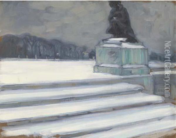 Versailles In Winter Oil Painting - Maria Vasil'Evna Jakuncikova