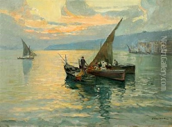 Coastal Scenery From Italy Oil Painting - Lazzaro Pasini