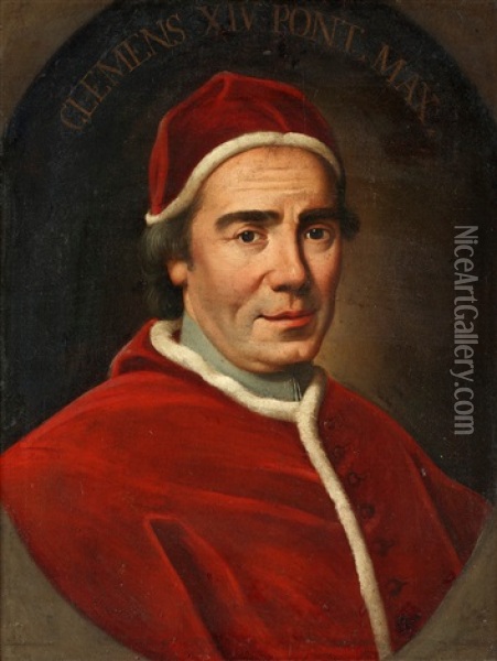 Portratt Av Pave Clemens Xiv Oil Painting - Pompeo Girolamo Batoni
