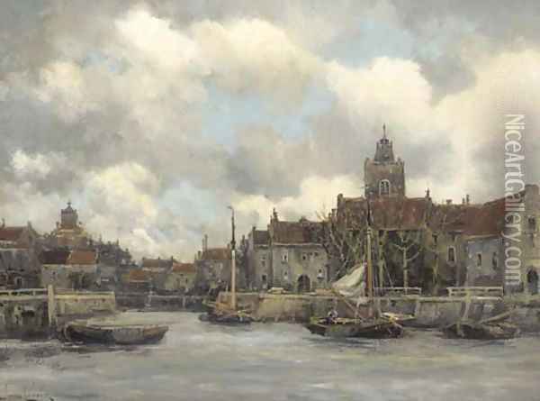 Setting out from the harbour Oil Painting - Hermanus Koekkoek