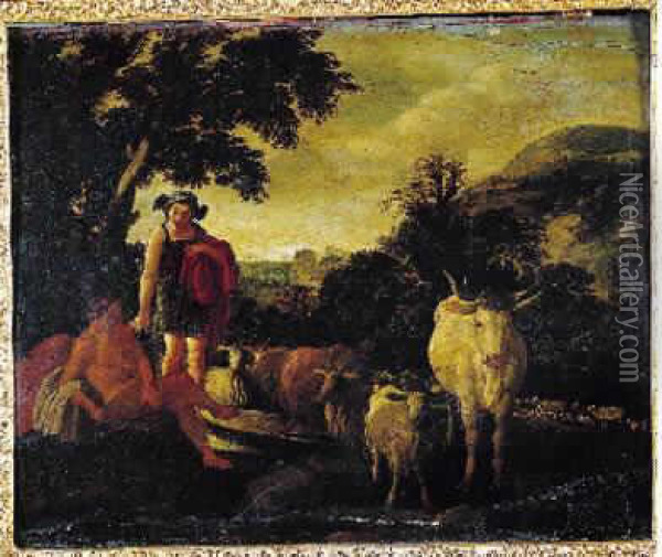 Mercure Et Argus Oil Painting - Moyses or Moses Matheusz. van Uyttenbroeck