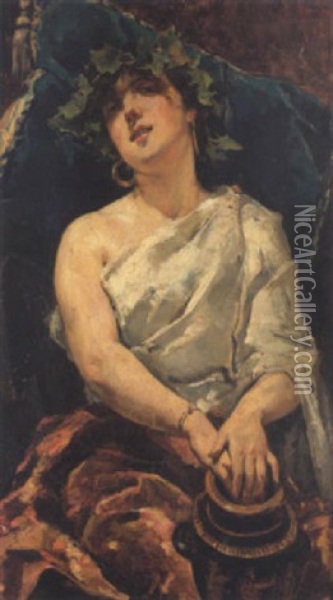 Bacchante, Rome Oil Painting - Tomas Munoz Lucena