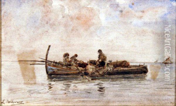 Barche Oil Painting - Edoardo Dalbono