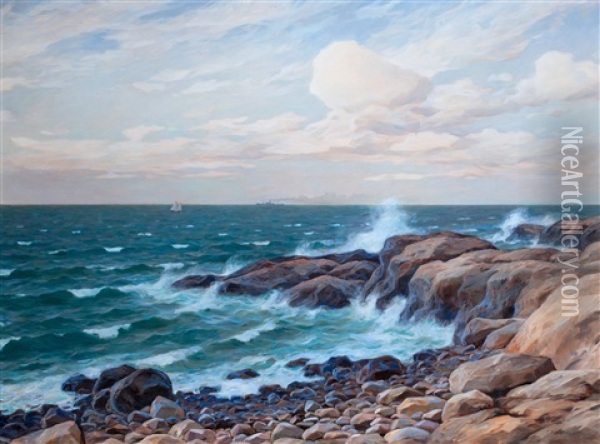 Coastal Landscape Oil Painting - Thure Sundell