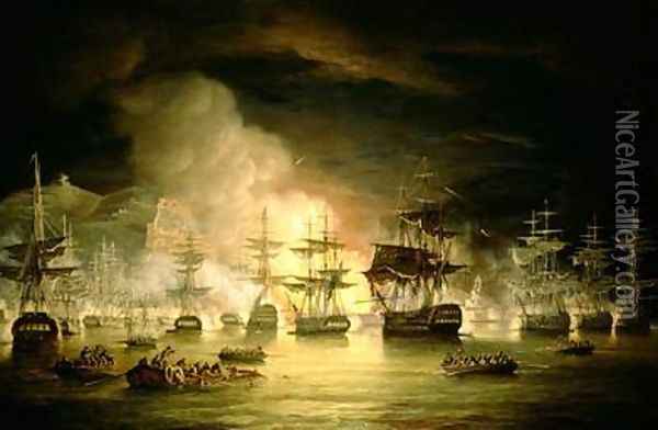 Bombardment of Algiers August 1816 1820 Oil Painting - Thomas Luny
