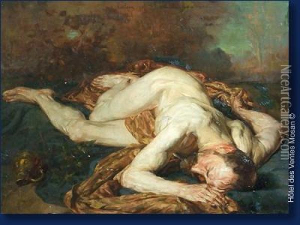 Silene Dans Les Vignes Du Seigneur Oil Painting - Auguste Leveque