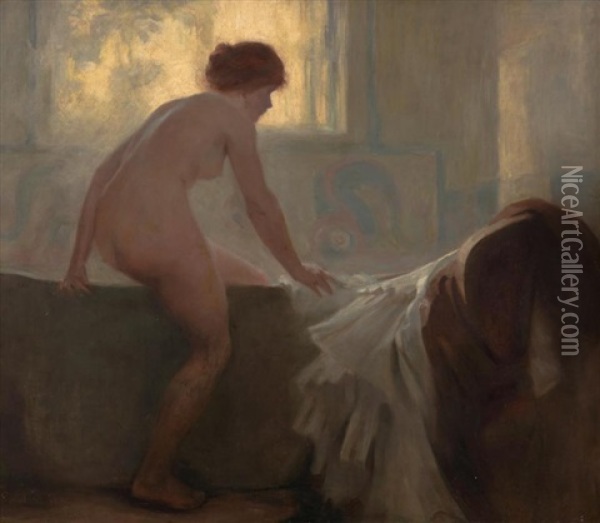 Lady In The Bath Oil Painting - Rene Francois Xavier Prinet