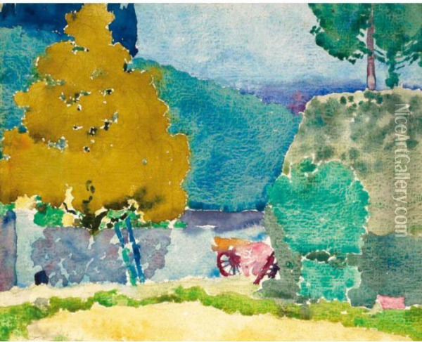 Italienische Landschaft Oil Painting - Augusto Giacometti
