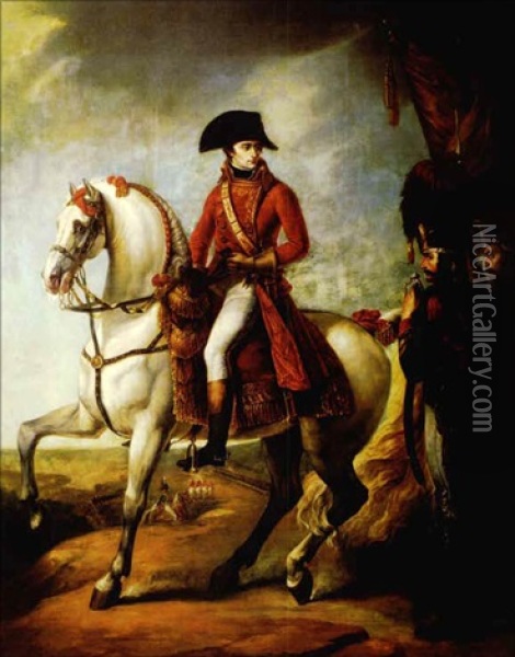 Portrait Equestre De Bonaparte, Premier Consul A Marengo Oil Painting - Antoine Jean (Baron Gros) Gros