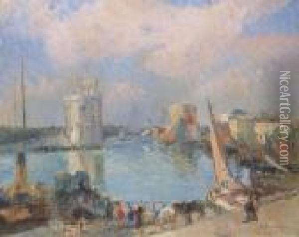 Entree Du Port A La Rochelle Oil Painting - Albert Lebourg