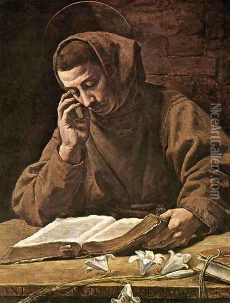 St Antony Reading Oil Painting - Marcantonio Bassetti