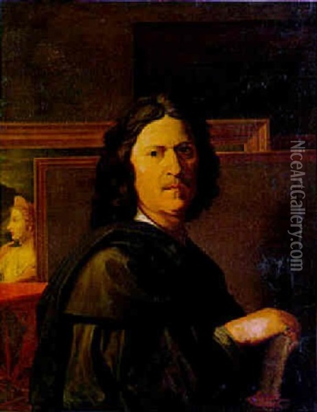 Self-portrait Of Poussin Oil Painting - Nicolas Poussin