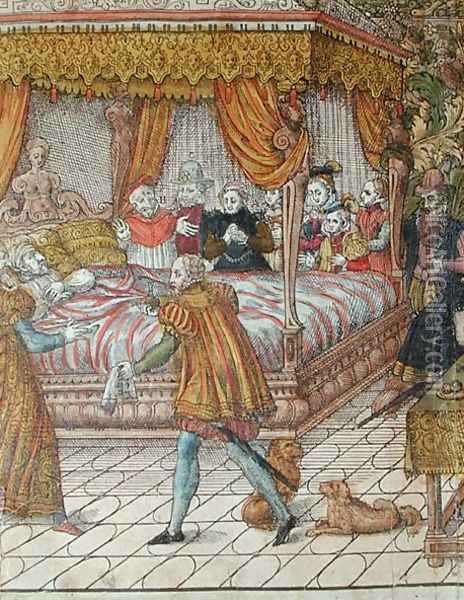 The Death of Henri II 1519-59 10th July 1559 2 Oil Painting - Tortorel, J. Perrissin, J. J. &