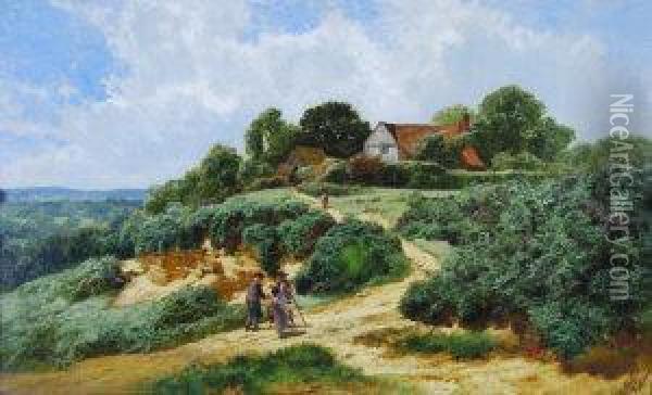 Sand Hill In Surrey Oil Painting - James Peel